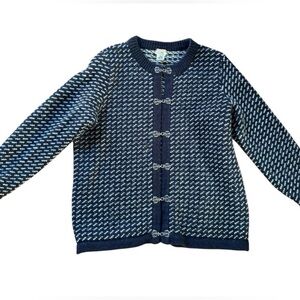 Vintage L.L. Bean Norwegian Wool Knit Cardigan Sweater Birdseye XL Chunky Norway